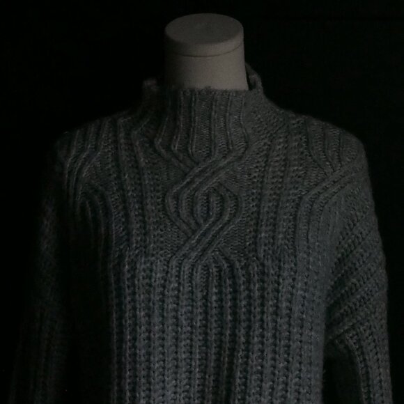 Aerie | Wool Blend Mock Neck Cableknit Sweater - Picture 3 of 5